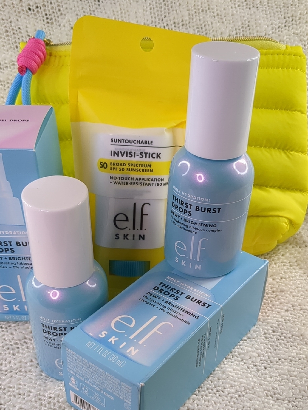 e.l.f. Skin Thirst Burst Drops/SunTouchable Invisi-Stick SPF 50 Bundle